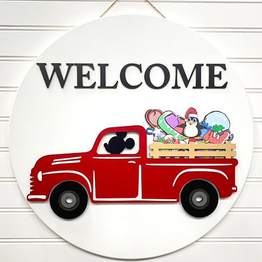 Welcome Round Interchangeable Winter Sign (Pre-Order)